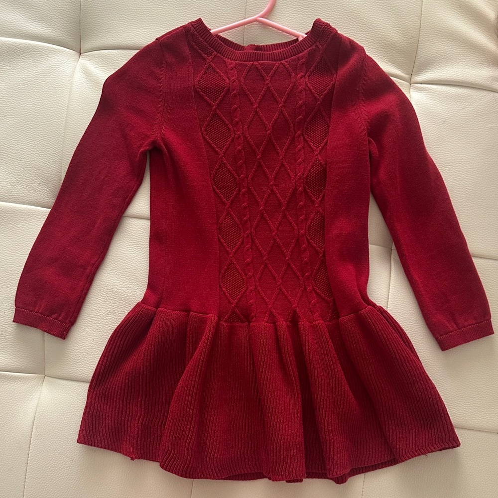 Carter's Deep Red Knit Sweater Dress